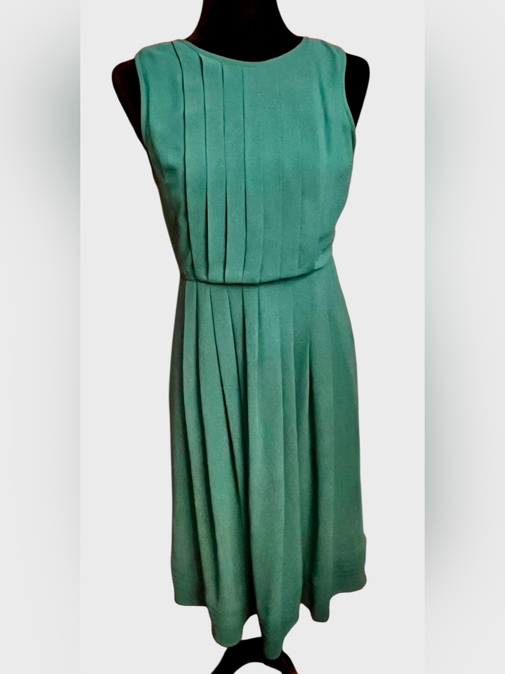 L'ATISTE by Amy Sleeveless Teal Pleated Midi Dress L